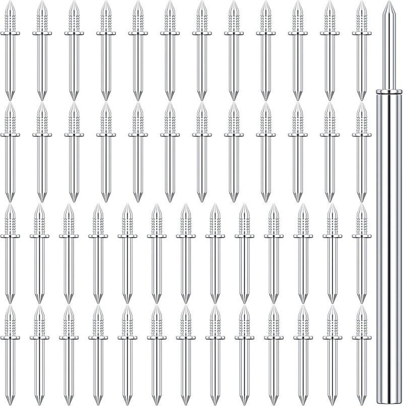 Deozu 50 Pcs Double-Head Skirting Nails with 1 Pcs Sleeve Tool, Double Sided Nails, Double-Headed Nail, Double Head Skirting Nail Tool - Image 1